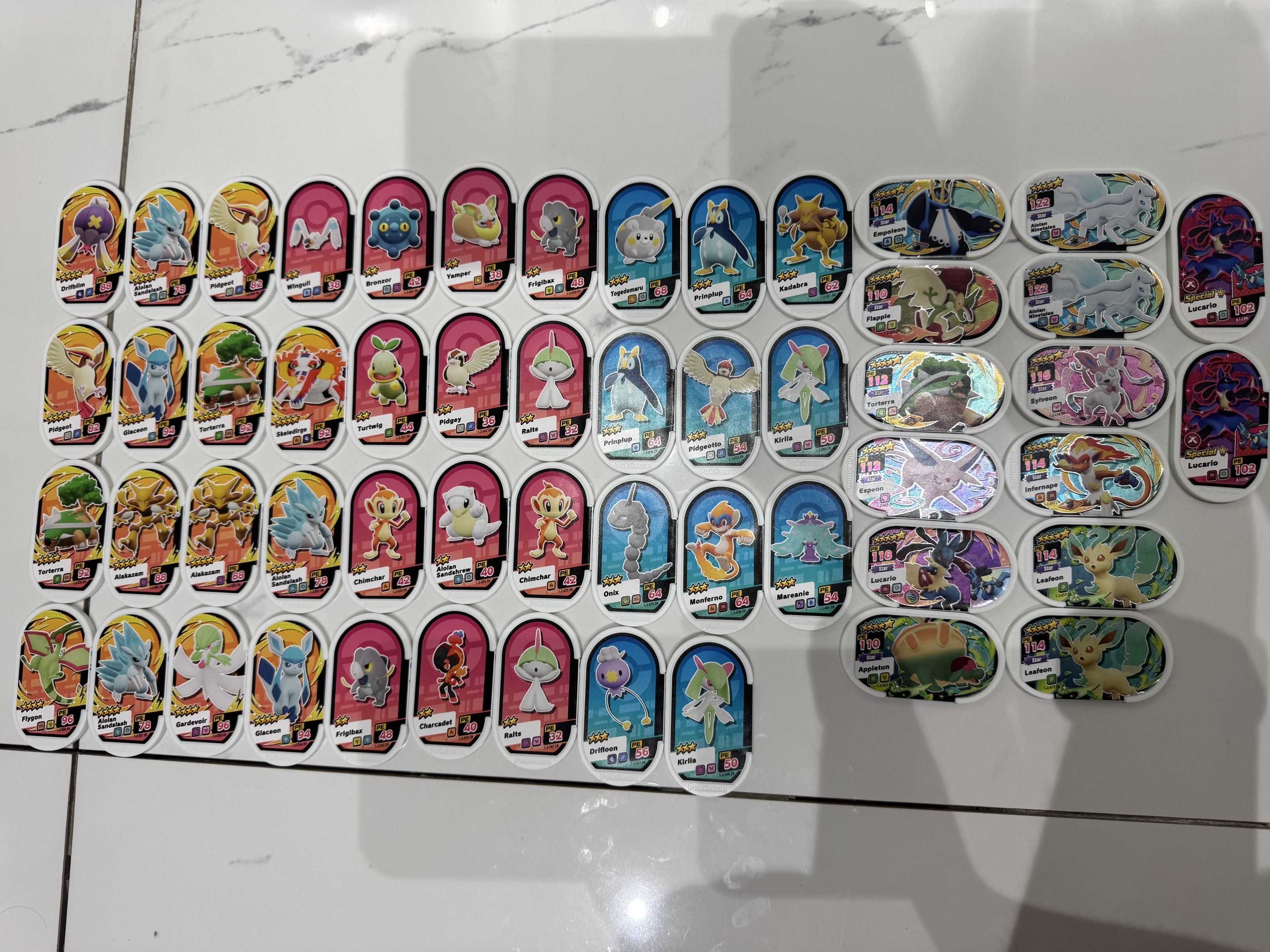Original Pokemon Mezastar Game Tags (Category: Character Goods) located in Manila. Submitted by milleshoppppp (Listing ID 1438294332, Image 1). Description: - take all for only ₱500‼️ - bought at powerstation MOA Pokemon Mezastar.