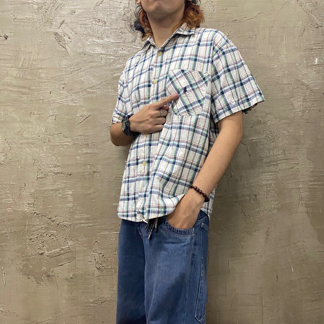 Polo Ralph Lauren👕|Plaid Pattern Vintage Polo Ralph Lauren Polo Shirt (Category: Tshirts & Polo Shirts ) located in Bulacan. Submitted by orc.ph (Listing ID 1438152488, Image 2). Description: Polo Ralph Lauren👕|Plaid Pattern Vintage Polo Ralph Lauren Polo Shirt ‎ ‎Material Used:Cotton ‎-Short Sleeve ‎-Button Down ‎-Single Chest Pocket ‎-Plaid Checkered ‎-Colorful Plaid ‎ ‎-Size: M ‎-Width“19 ‎-Length: “25.5 ‎ ‎-Model: ‘’5’6 58kg, Waistline 32- 
