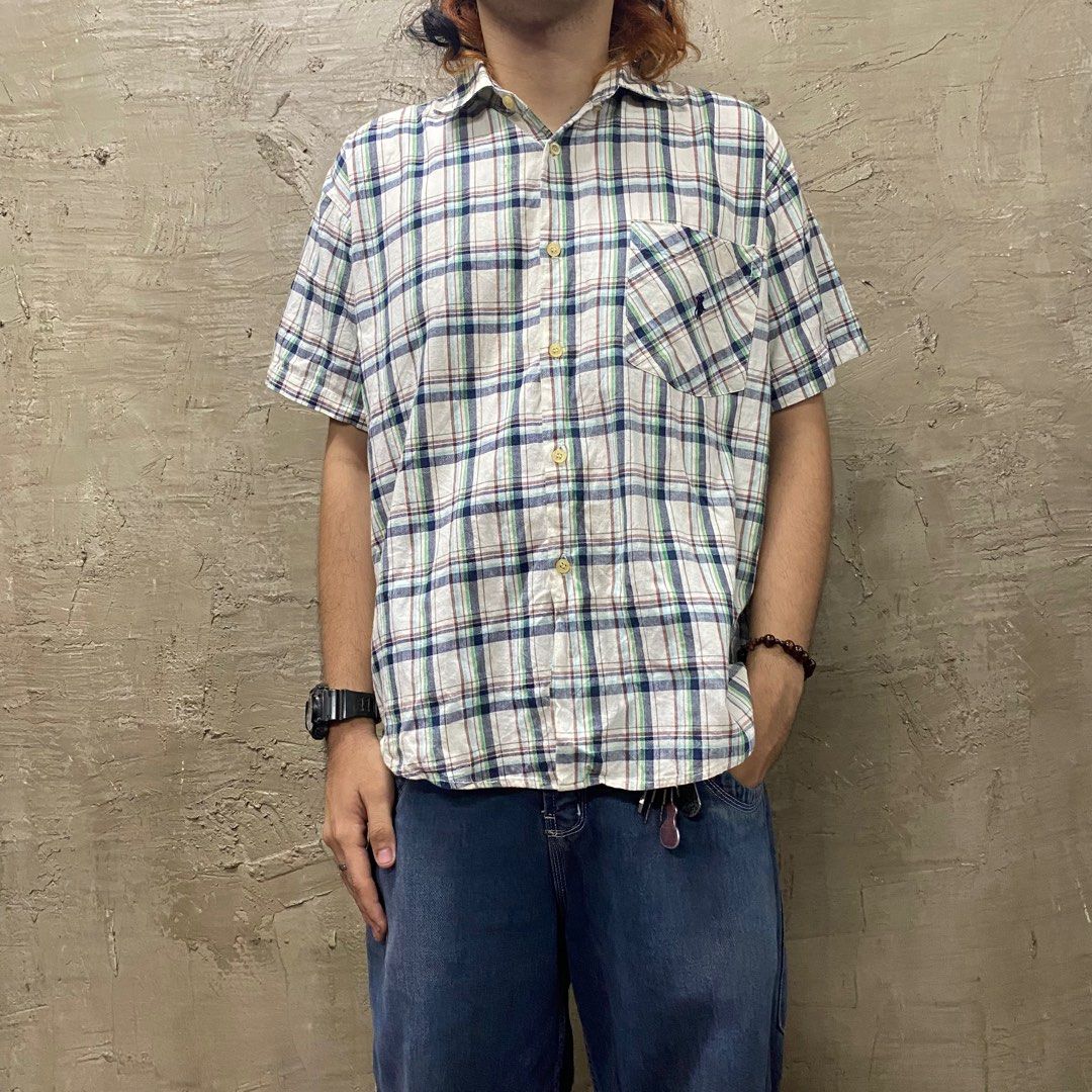 Polo Ralph Lauren👕|Plaid Pattern Vintage Polo Ralph Lauren Polo Shirt (Category: Tshirts & Polo Shirts ) located in Bulacan. Submitted by orc.ph (Listing ID 1438152488, Image 1). Description: Polo Ralph Lauren👕|Plaid Pattern Vintage Polo Ralph Lauren Polo Shirt ‎ ‎Material Used:Cotton ‎-Short Sleeve ‎-Button Down ‎-Single Chest Pocket ‎-Plaid Checkered ‎-Colorful Plaid ‎ ‎-Size: M ‎-Width“19 ‎-Length: “25.5 ‎ ‎-Model: ‘’5’6 58kg, Waistline 32- 