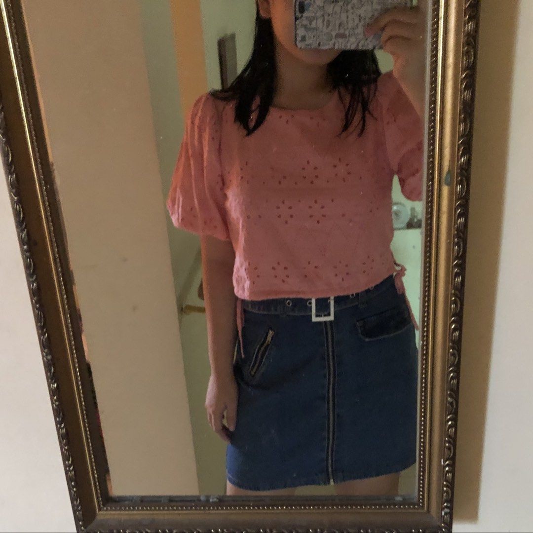 Preloved | Pink Eyelet Coordinates (Category: Sets or Coordinates) located in Caloocan City. Submitted by trisdeclutters (Listing ID 1438285651, Image 3). Description: Last price already Bust: 32" Top waist: 18" to 32" Skirt waist: 22" to 32" Length: 15" (top) & 20" (skirt) With inner lining Skirt's never used Top was used once only (see ww) Orig price: ₱600 No flaws, good as new ‼️no reservations, exchange, cancellation, return, refund‼️.