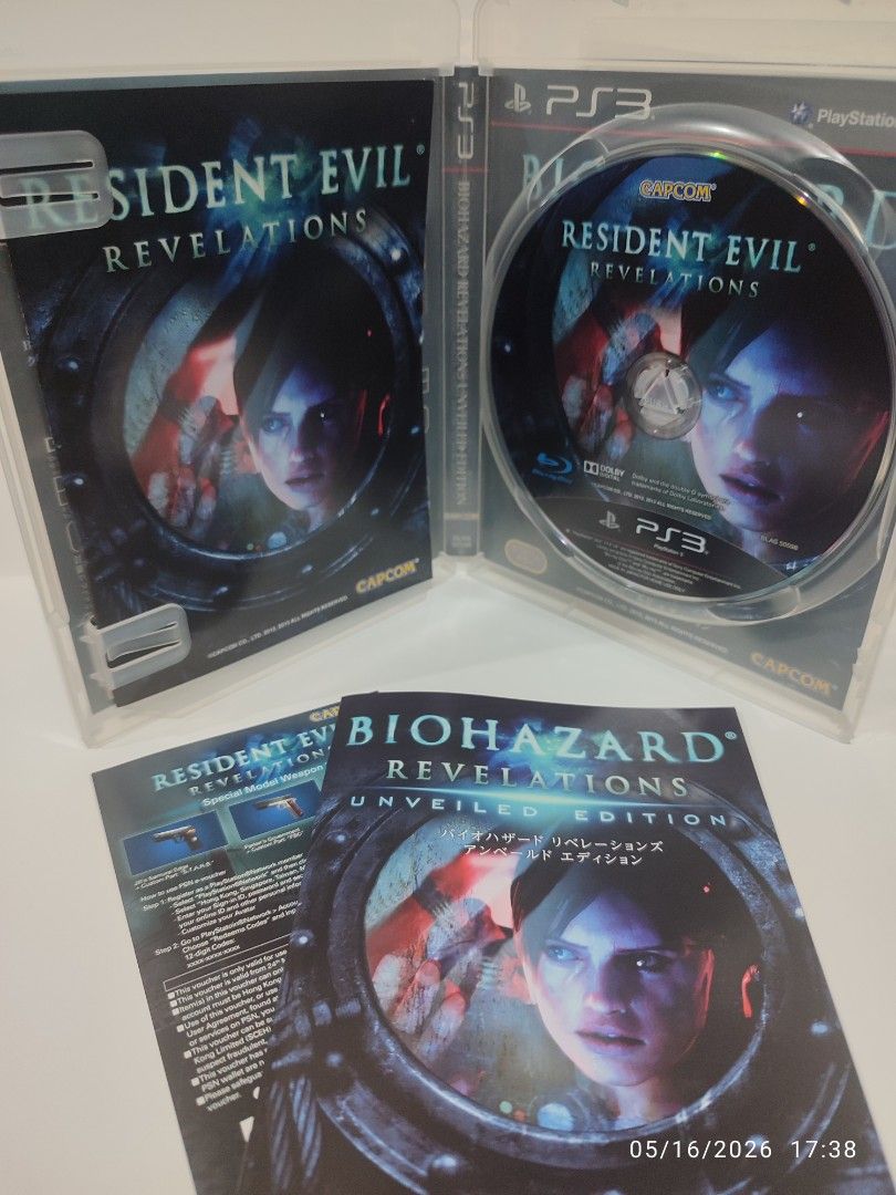 PS3 - Resident Evil Revelations 1 & 2 Bundle (LIKE NEW) "R3" (Category: PlayStation) located in Mendez-Nunez. Submitted by sf2_gameshop (Listing ID 1438213754, Image 3). Description: PLEASE READ CONDITION: Like new - ideal for collectors. Tested working. The DLC code for Revelations 1 is untested. GENRE: Survival horror MODE: Single-player REGION: 3 - Asia VOICE: English IN-GAME TEXT: English MANUAL: English Feel free to chat for any queries and 