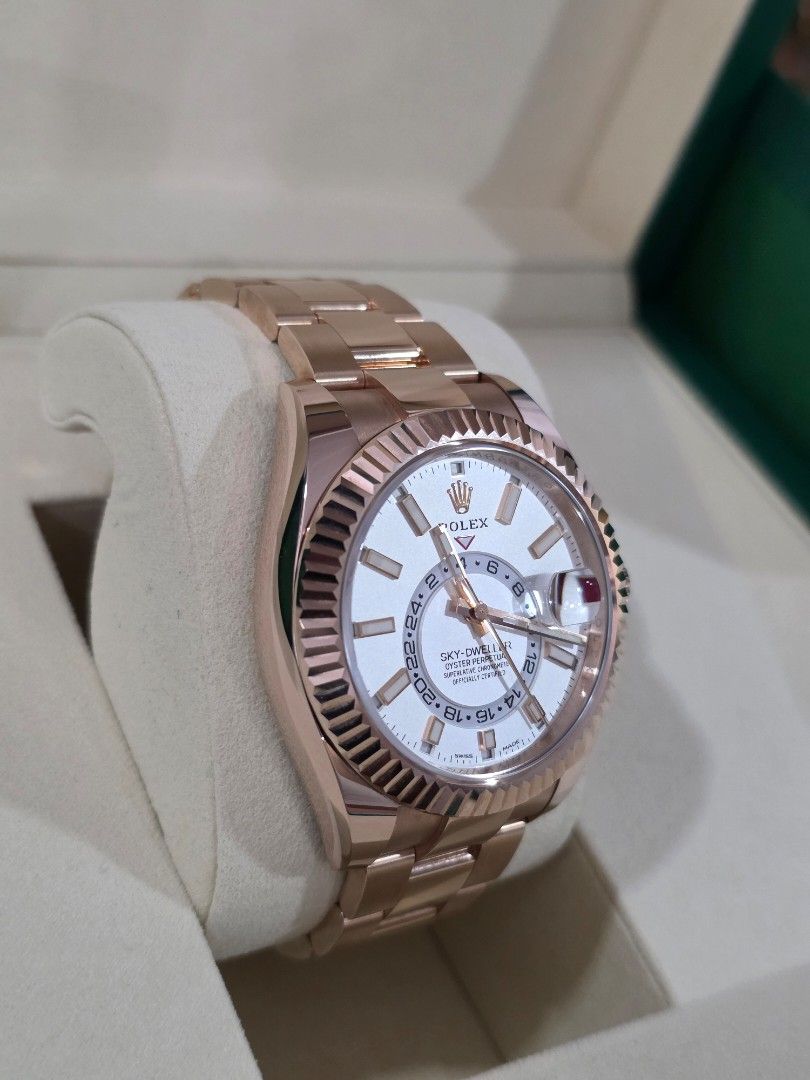 Rolex Sky Dweller Rose Gold (Category: Luxury Watches) located in Mandaluyong City. Submitted by shobeywatch (Listing ID 1438299336, Image 2). Description: Rolex Sky Dweller Rose Gold Ref. 326935 Bnew 2023 SRP: 3.6m ig shobeywatch.