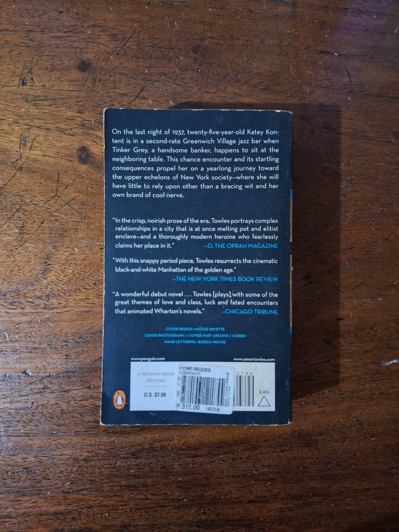 RULES OF CIVILITY by Amor Towles (Category: Storybooks) located in Valenzuela. Submitted by columbooks (Listing ID 1438239321, Image 2). Description: MMPB, heavily tanned pages Intact, no missing/torn pages Can send more pics upon request :).