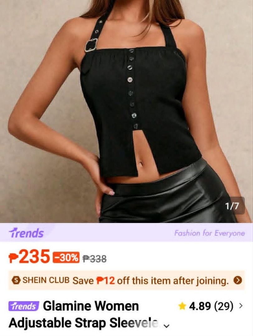SALE! SHEIN Cool Top with Adjustable Strap (Category: Blouses) located in Manila. Submitted by summerd (Listing ID 1438226852, Image 2). Description: Brand new online orig price is 330 pesos but selling mine for 90 pesos only. I used this once only (3rd photo). Very stylish! :) Size: S on tag * DELIVERY/SHIPPING (shouldered by buyer): via J&T OR buyer can book a pick-up courier of their choice. * No returns * No exchange * No refund #Summer #Fash