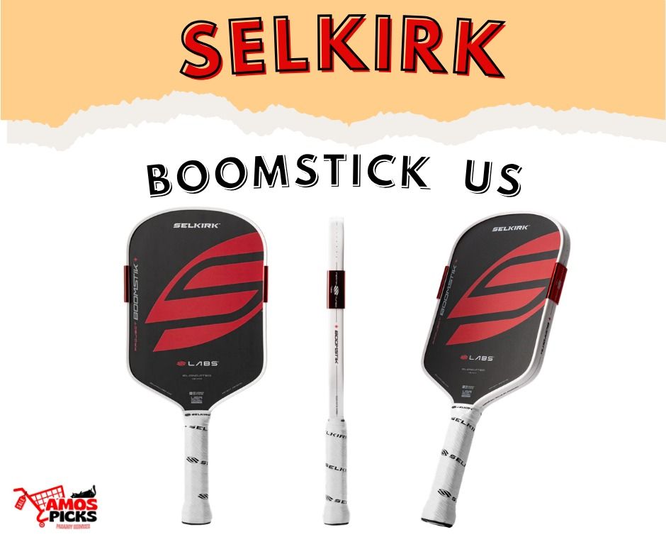 Selkirk BOOMSTICK US Pickleball Paddle (Category: Racket and Ball Sports) located in Davao. Submitted by brave.amos_picks_ph.017 (Listing ID 1438176024, Image 1). Description: - Selkirk BOOMSTICK US pickleball paddle - Stylish black and red design - Comfortable white grip with Selkirk logo - Paddle face features "BOOMSTICK 1" and Selkirk logo - Specifically designed for pickleball play.