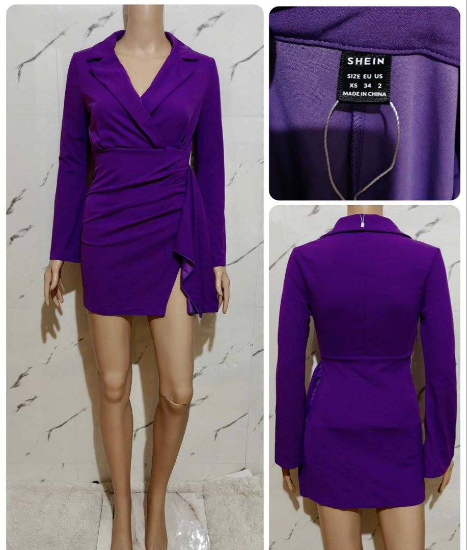 Shein violet elegant dress (Category: Dresses) located in Cebu City. Submitted by vedazzle (Listing ID 1438142904, Image 1). Description: 📍Best fit xs-small size 📍Very pretty in actua 📍Never worn. Wrong size.