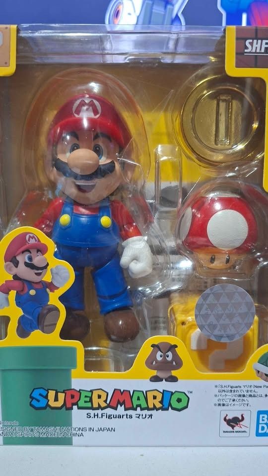 s.h.figuarts Super Mario Action Figure (Category: Figurines & Statues) located in Imus. Submitted by ToyBlazePH (Listing ID 1438213778, Image 3). Description: - S.H.Figuarts Super Mario action figure - Includes: Mushroom, Coin, Question Block - Original packaging - Made in Japan by Bandai.
