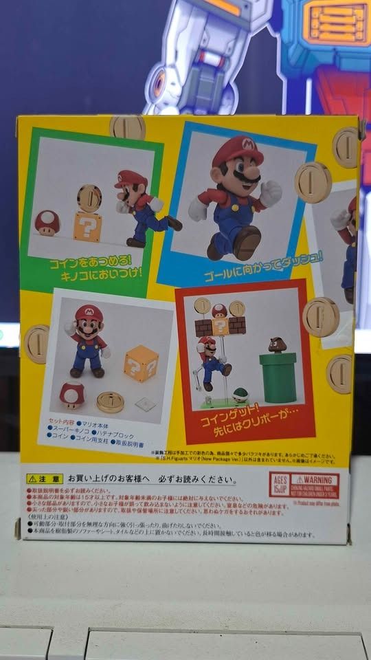 s.h.figuarts Super Mario Action Figure (Category: Figurines & Statues) located in Imus. Submitted by ToyBlazePH (Listing ID 1438213778, Image 2). Description: - S.H.Figuarts Super Mario action figure - Includes: Mushroom, Coin, Question Block - Original packaging - Made in Japan by Bandai.