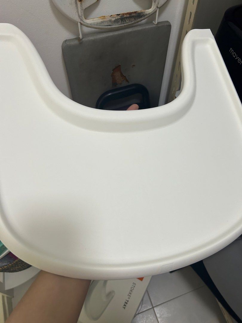 Stokke Tray for Tripp Trapp High Chair (Category: Baby High Chairs) located in Singapore. Submitted by nanabn (Listing ID 1438207105, Image 2). Description: - Genuine Stokke Tripp Trapp tray - White color - Minor scratches present yellow colour as in pictures - overall in great condition very well maintained Happy to send video if needed.