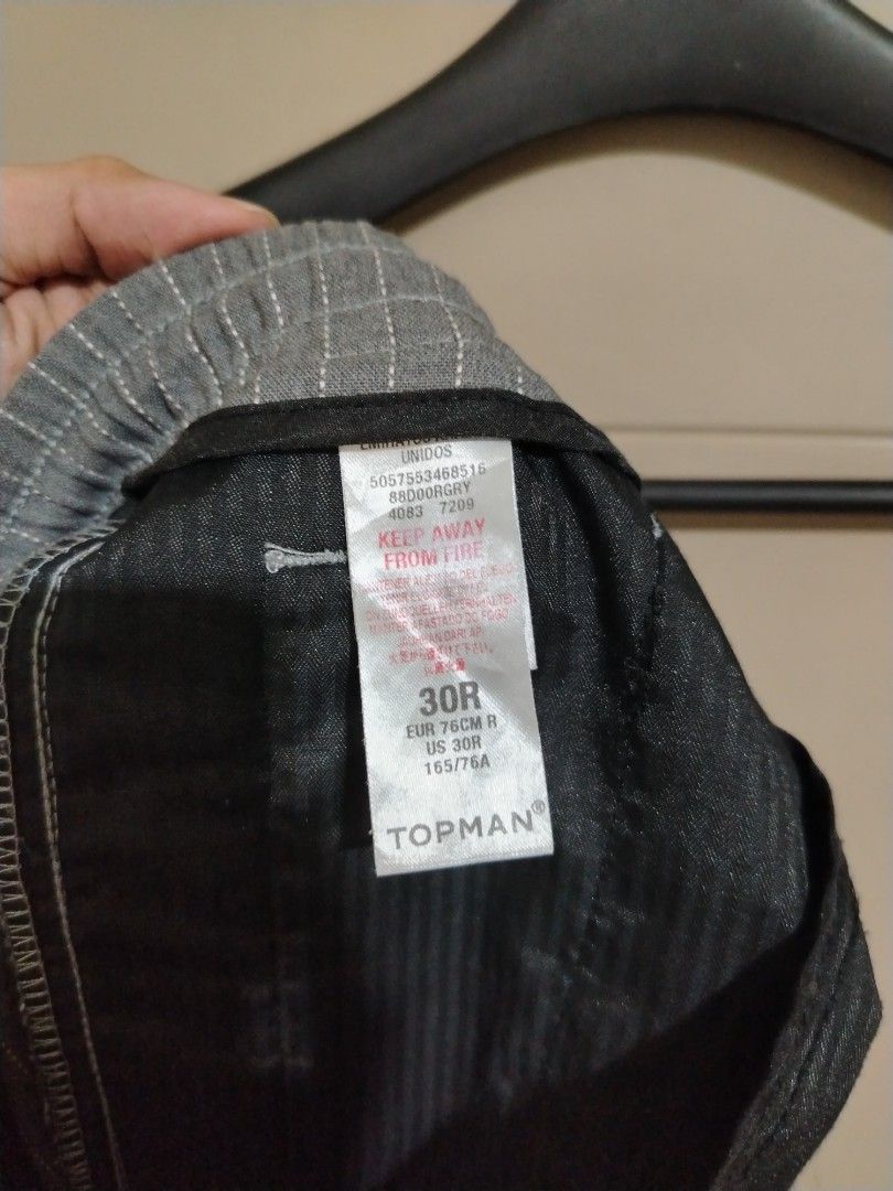 Topman Gray Drawstring Pants (Category: Chinos) located in Manila. Submitted by kimchiclothing333 (Listing ID 1438274928, Image 3). Description: 30in Waist 36in Length.