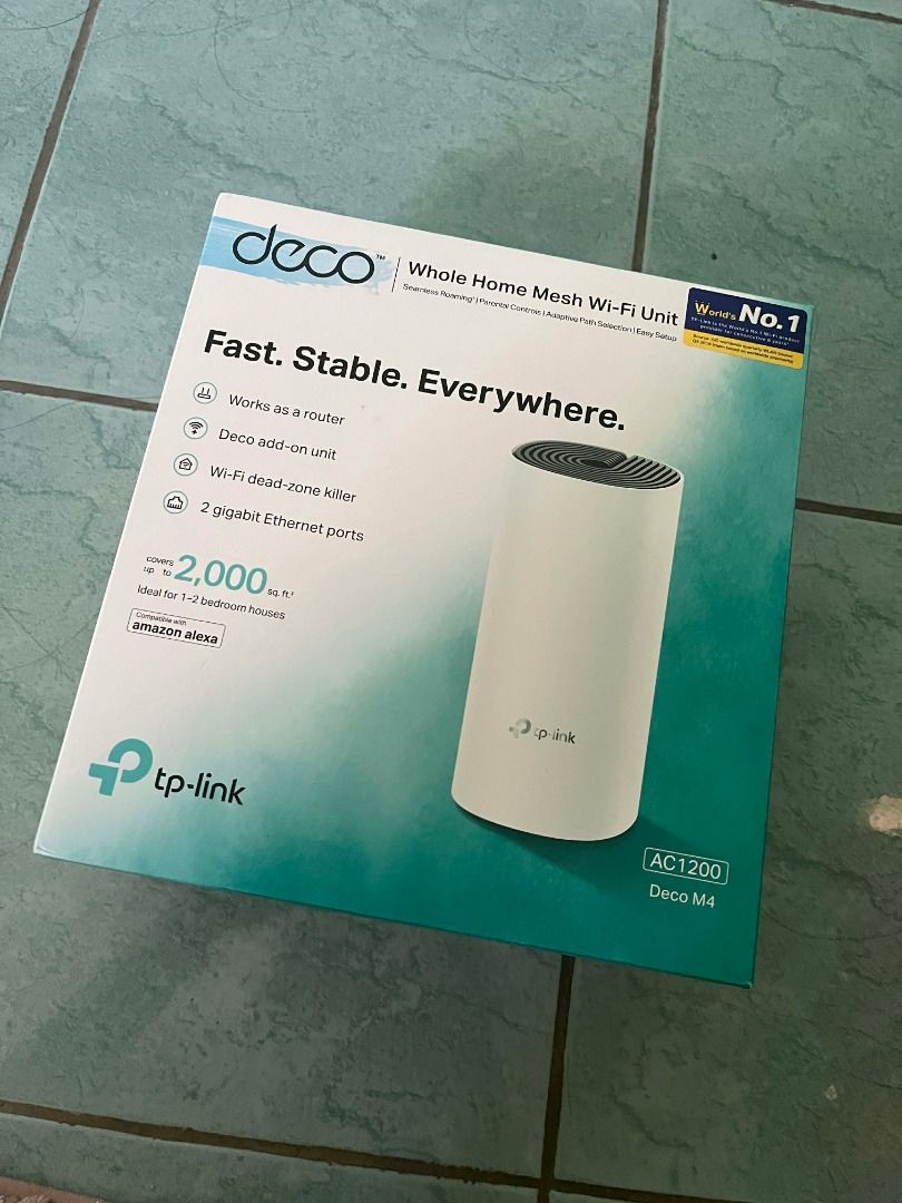 tp-link deco m4 AC1200 (Category: Networking) located in Santa Catalina. Submitted by tomato_cultivator18 (Listing ID 1438147113, Image 1). Description: Upgrade your home internet with the TP-Link Deco M4 — a reliable whole-home mesh Wi-Fi system designed to eliminate dead spots and provide fast, seamless internet connection in every room. Ideal for online classes, work-from-home setup, streaming, gaming, and smart home devices. Features: Whole-h