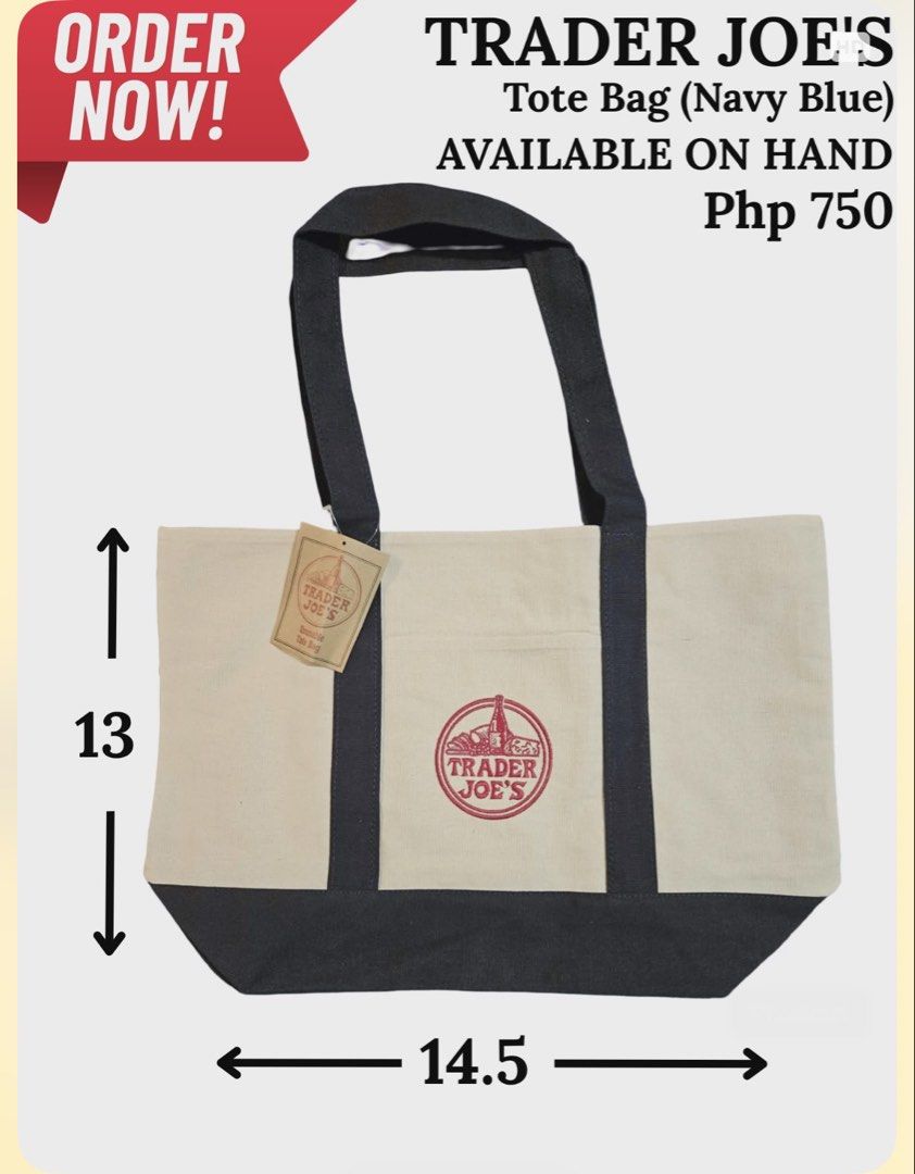Trader Joe's Tote Bags - Various Designs (Category: Tote Bags) located in Paranaque City. Submitted by amanda8635 (Listing ID 1417270675, Image 1). Description: On hand Om me for your orders.
