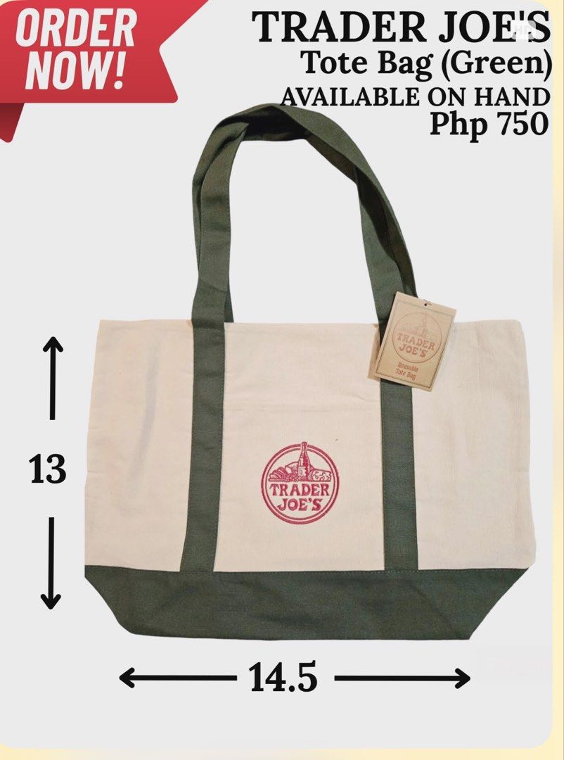 Trader Joe's Tote Bags - Various Designs (Category: Tote Bags) located in Paranaque City. Submitted by amanda8635 (Listing ID 1417270675, Image 3). Description: On hand Om me for your orders.