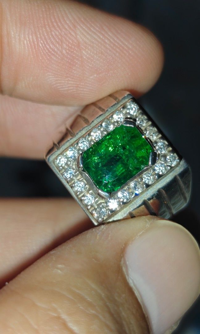 Tsavorite Ring (Category: Jewelry) located in Singapore. Submitted by dope06 (Listing ID 1438226539, Image 1). Description: Tsavorite Garnet Ring. Colour emerald green. Ring size 19 and 925 sliver.