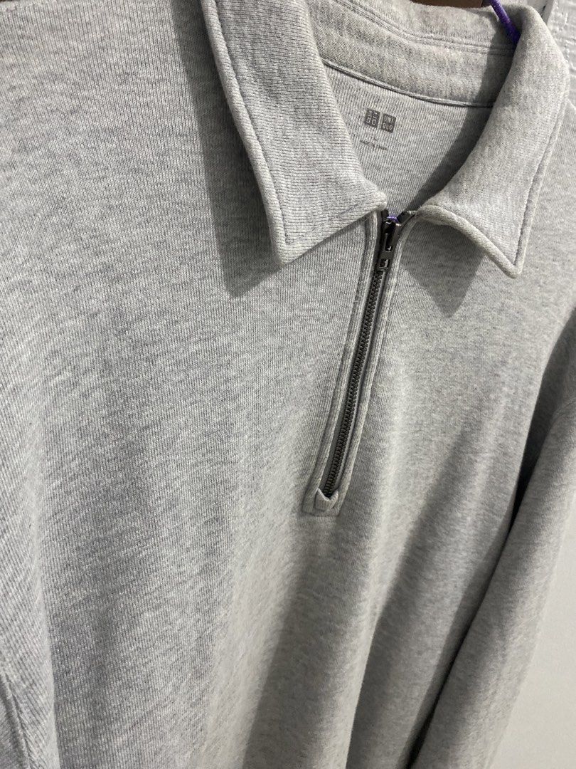 Uniqlo Grey Halfzip Sweater (Category: Coats, Jackets and Outerwear) located in Manila. Submitted by dropndrip (Listing ID 1438267381, Image 3). Description: -10/10 condition -need wash -Large to XL size -good as new.