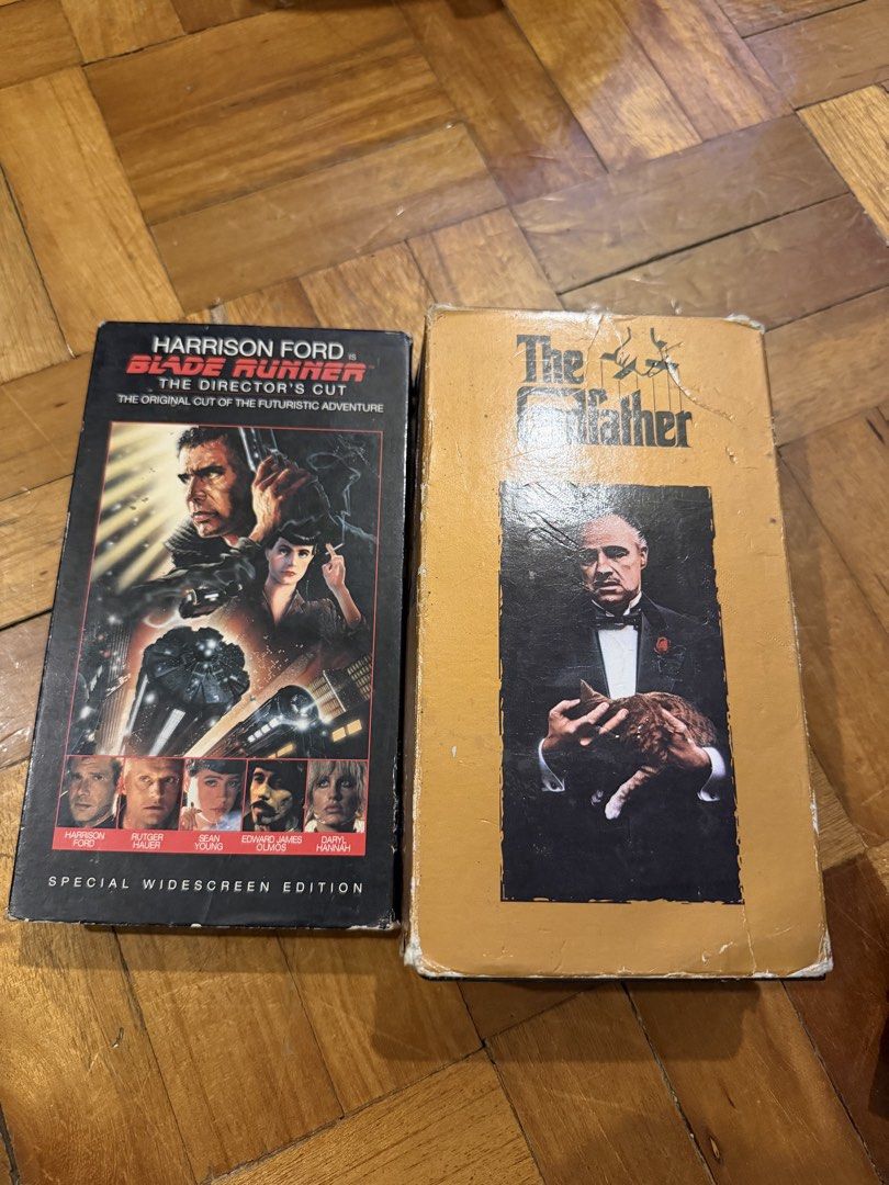 VHS Blade Runner The godfather set (Category: CDs & DVDs) located in Marikina City. Submitted by axelscollectibles (Listing ID 1438243967, Image 1). Description: not working condition for display only set only payment via gcash/bank transfer.
