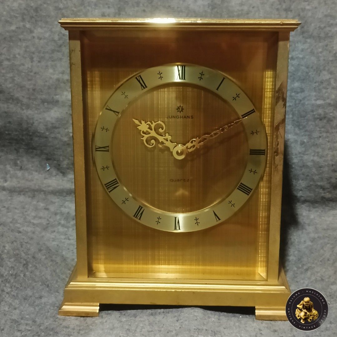 Vintage JUNGHANS Table Clock Germany (Category: Clocks) located in Meycauayan. Submitted by ka_luma (Listing ID 1438229628, Image 1). Description: made of brass has some weight quartz movement LAST PRICE POSTED FREE SHIPPING.