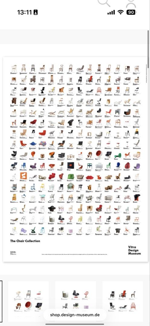 新版Vitra Design Museum The Chair Collection Poster （分類：椅子）位於 Hong Kong。 由 Ss2020 提交（商品編號 1438166576，圖片 1）。簡介： 2024 新版Poster showcases a comprehensive collection of chair designs from the Vitra Design Museum. It features a variety of iconic chairs, including designs from Eero Saarinen, George Nelson, and Joe Colombo. The poster is a great addition for design enthusiasts and those looking to add a touch of modern art to their space.。
