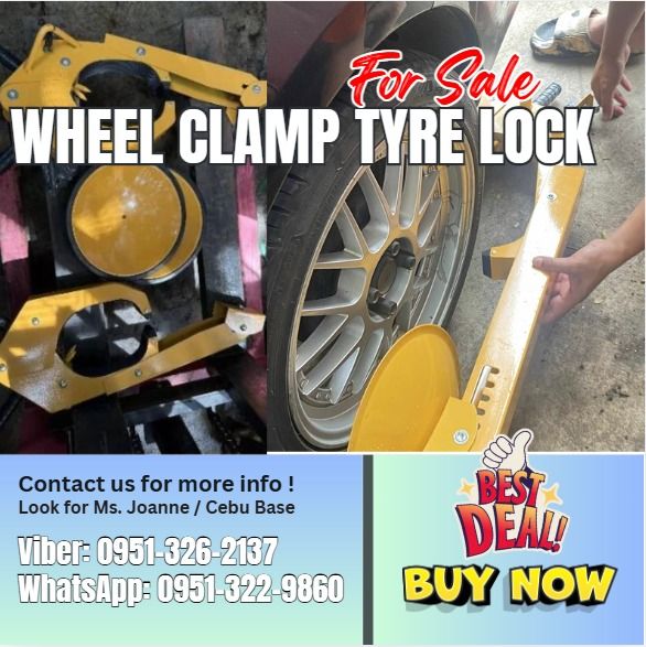 Wheel Clamp Tyre Lock Anti-theft Clamp (Category: Everything Else Others) located in Caloocan City. Submitted by clevertiger-b8cb (Listing ID 1438157799, Image 1). Description: Wheel Clamp Tyre Lock Anti-theft Clamp PHP 4,026 PHP 2,379 Big Clamp (4 Wheels) Diameter: 300mm Length: 850mm Small Clamp Diameter : 300mm Length : 650mm 📝: Price subject may change without prior notice. 📝: Supply pattern Stock/make-to-order Terms Of Payment : 💰50% Down