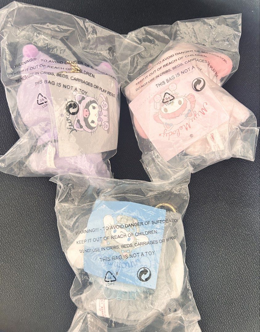 [520 SALES] Sanrio Kuromi Melody Cinnamoroll Plush toy Keychain Bag ...