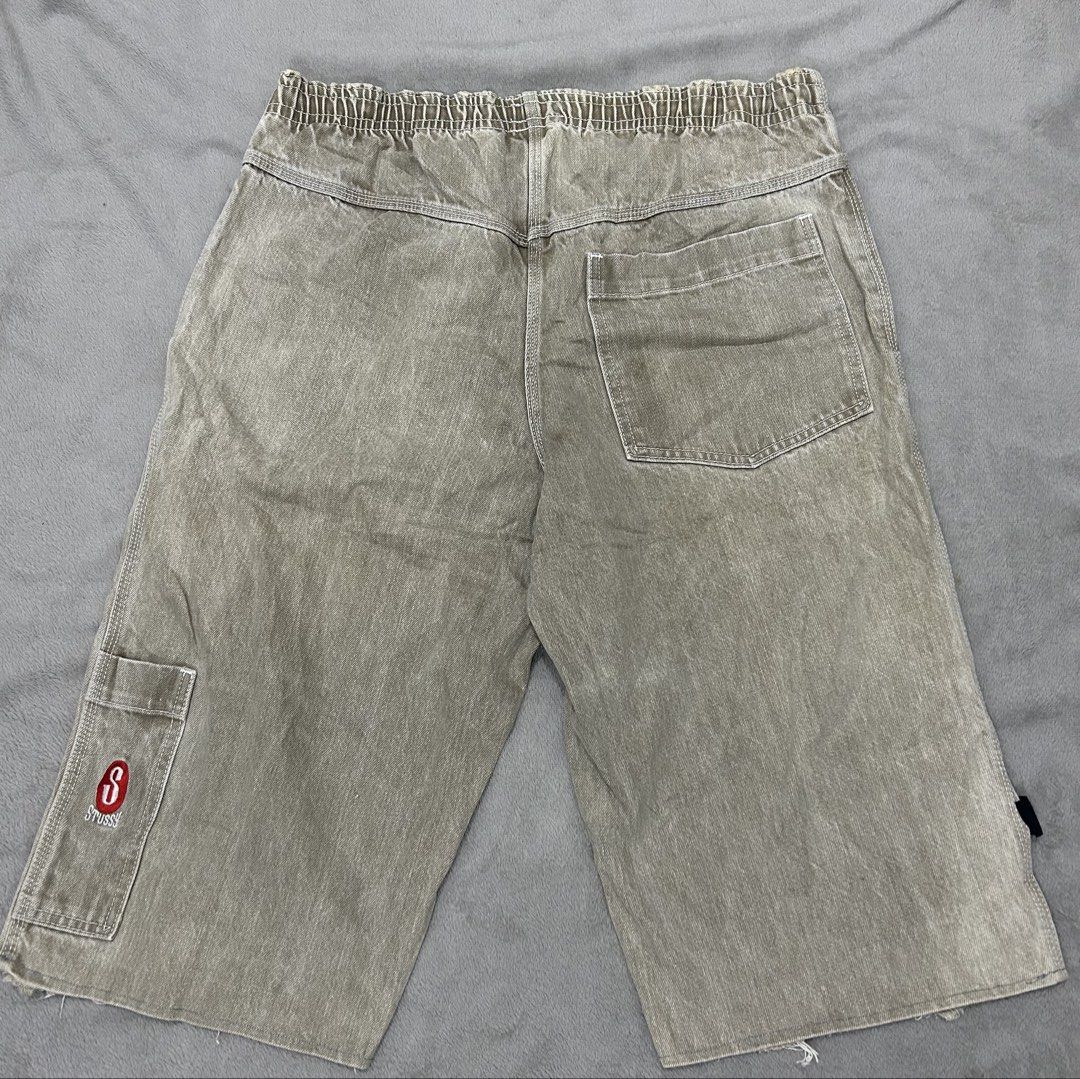 80s stussy (Category: Jeans) located in Zamboanga. Submitted by sapananga (Listing ID 1438468605, Image 3). Description: vintage rare 80s stussy embroidered altered pants size f 34W x 27L 10.5hem issue: need repair,missing lace details are posted.