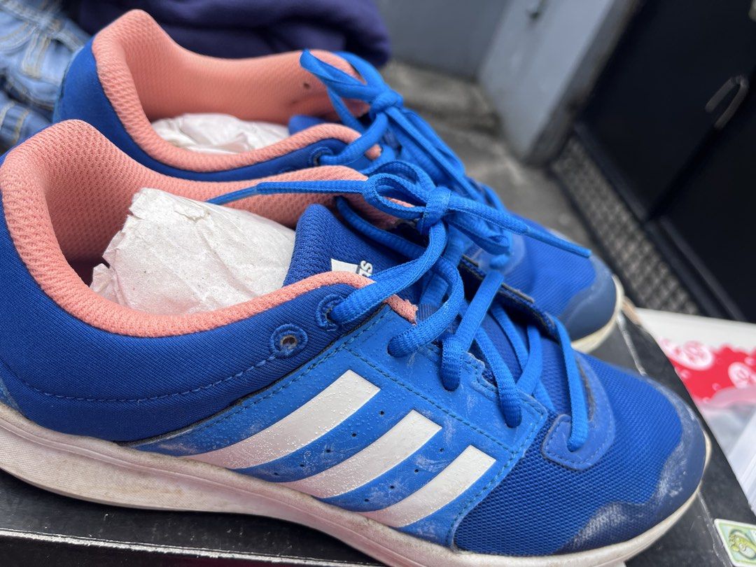 Adidas Essential Fun 2 Shoes (Category: Sneakers) located in Cainta. Submitted by llsamson2000 (Listing ID 1438317397, Image 3). Description: Adidas Essential Fun 2 shoes in blue with white stripes. Features a blue and pink interior. Includes original box. Size: 7L, 6, 39 1/3, 245, 240. Original price: PHP 2,895.00..