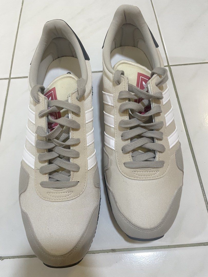 Adidas USA 84 (Category: Sneakers) located in Magalang. Submitted by camsss. (Listing ID 1438383470, Image 1). Description: Worn thrice by my dad Bought in australia You may scan the QR code for authenticity US 12.