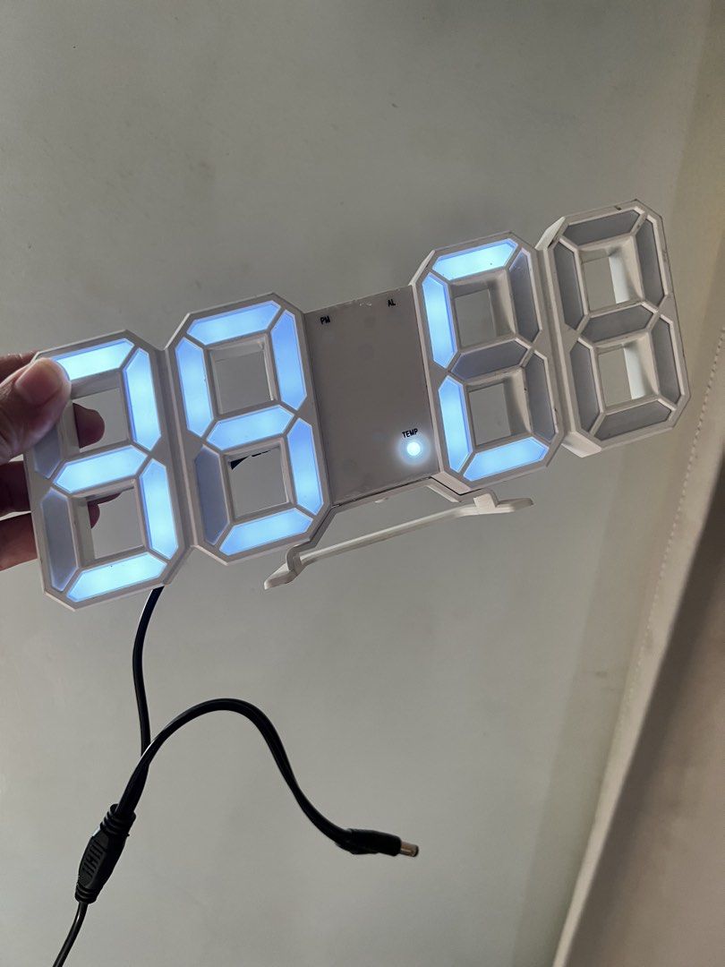Affordable modern 3D white digital LED clock 😍👌🏻 (Category: Clocks) located in Malolos. Submitted by afford.japan (Listing ID 1438330305, Image 3). Description: .