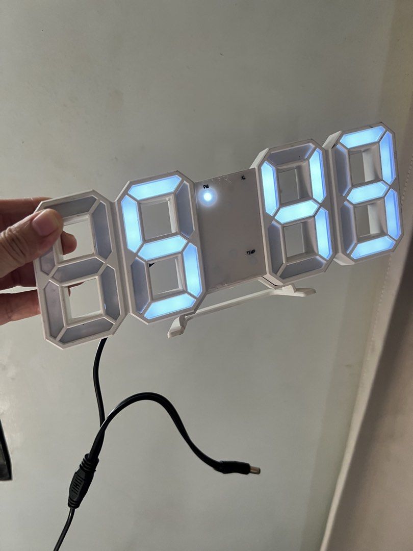 Affordable modern 3D white digital LED clock 😍👌🏻 (Category: Clocks) located in Malolos. Submitted by afford.japan (Listing ID 1438330305, Image 1). Description: .