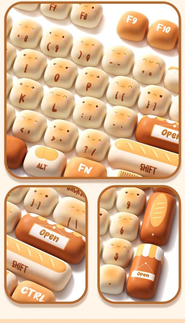 AKKO Bread-Themed Keycap Set - 138 Keys456733180959150080