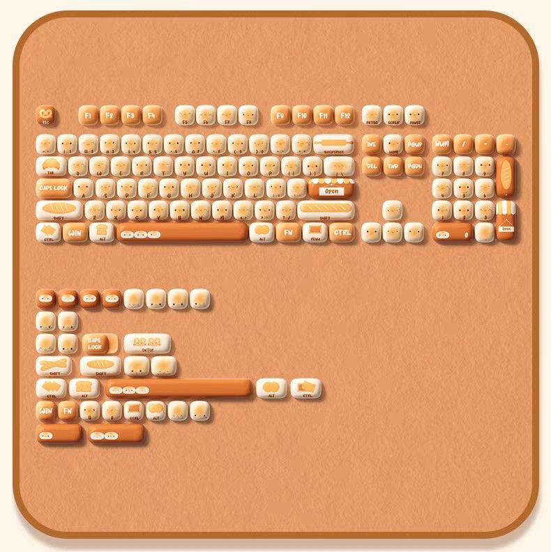 AKKO Bread-Themed Keycap Set - 138 Keys456733180959150081