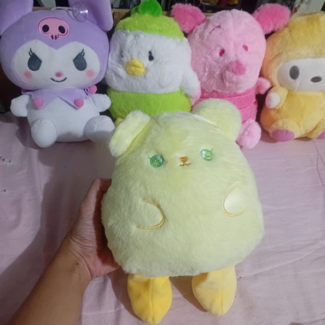 Assorted Claw Machine Stuffed Toys :) (Category: Plushies & Soft Toys) located in Mandaluyong City. Submitted by trish125 (Listing ID 1438444351, Image 2). Description: Claw Machine Stuff Toys from ClawHobby ! you can visit the youtube page for your reference :) Medium Size Prices: Start from left of the pic 1. Yellow Mice - 250 2. Kuromi Purple - 600 3. Green Bird - 400 4. Piglet - 550 5. Sanrio Pochacco- 700 6. Pig - 350 Small size price depend