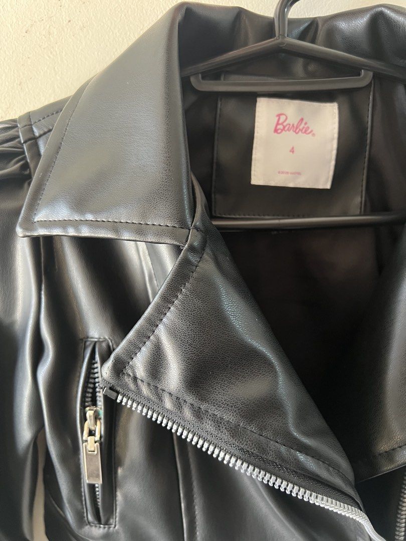 Barbie faux leather jacket cropped (Category: Babies & Kids Fashion) located in Santiago. Submitted by riceavllnz (Listing ID 1438342903, Image 3). Description: Original price is 1,799 Bought wrong size With receipt and spare buttons Best fit 4-5y.