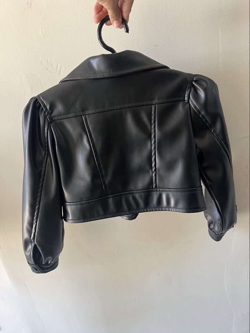Barbie faux leather jacket cropped (Category: Babies & Kids Fashion) located in Santiago. Submitted by riceavllnz (Listing ID 1438342903, Image 2). Description: Original price is 1,799 Bought wrong size With receipt and spare buttons Best fit 4-5y.