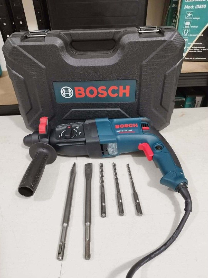 BOSCH ROTARY HAMMER DRILL (Category: Construction Tools & Equipment) located in Valenzuela. Submitted by cooleagle.fab881 (Listing ID 1438392185, Image 1). Description: Brand new Heavy duty Good quality Good condition Complete set W/service warranty Pm me for more details.
