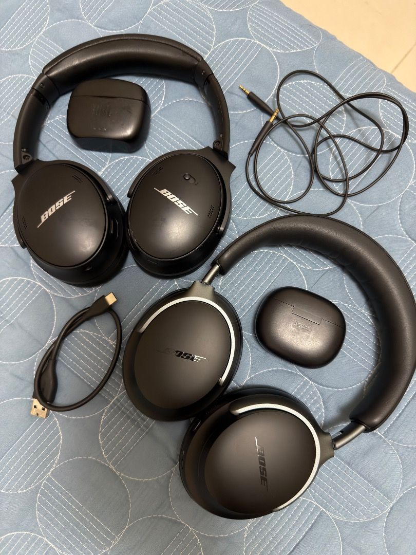 BOSS QC ULTRA and QC 45 (Category: Headphones & Headsets) located in Manila. Submitted by eapajo (Listing ID 1438323865, Image 1). Description: Bose QC ULTRA plus QC45 15k lahat nayan Buy 1 take 1, 1 to sawa check mga boss dowdlad the app para ma legit check natin issue no case rfs bawas collection.