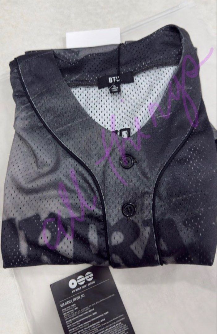 BTS JIN Jersey for Sale (Category: Activewear) located in Makati City. Submitted by allthings.loved (Listing ID 1438471835, Image 2). Description: -Ready to use -washed but never used -sale priced lower than bank charged Loc: Makati SF C/o buyer.