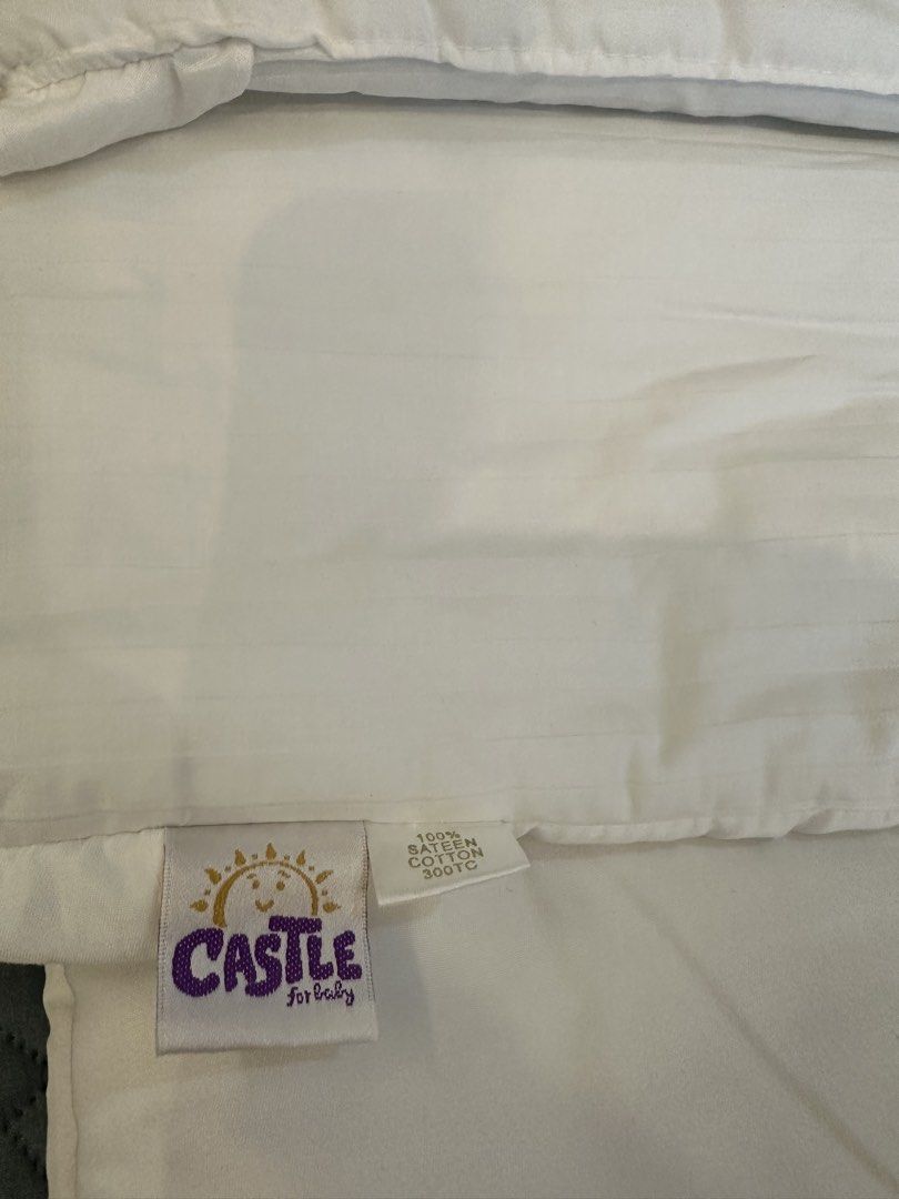 Castle for Baby Crib Bumper (Category: Cots & Cribs) located in Quezon City. Submitted by things2things (Listing ID 1438314853, Image 1). Description: - White crib bumper from Castle for Baby - Made of 100% cotton - Features ties for secure attachment - Clean and well-maintained condition - Creates a soft and safe space for your baby.