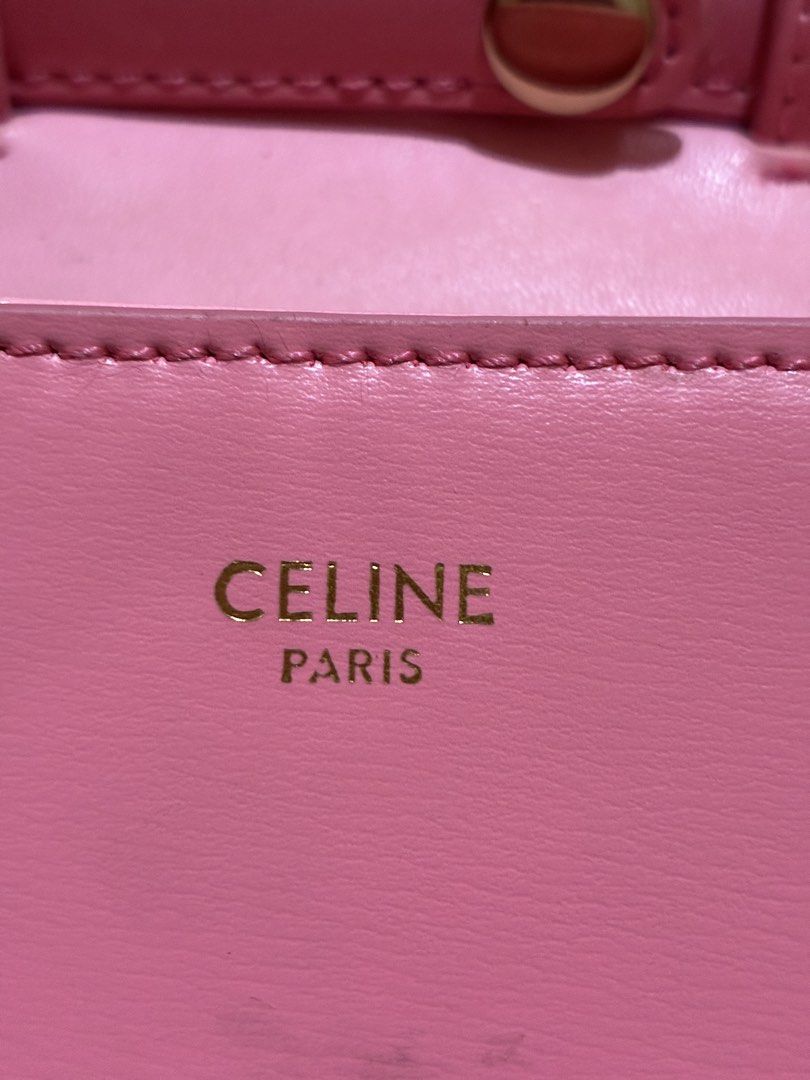 Celine Pink Shoulder Bag (Category: Luxury Bags & Wallets) located in Placer. Submitted by talaalond61563 (Listing ID 1438457649, Image 3). Description: - Celine Teen Triomphe - Celine pink shoulder bag - Gold-colored clasp with Celine logo - Made in Italy - Adjustable strap - Pink interior.