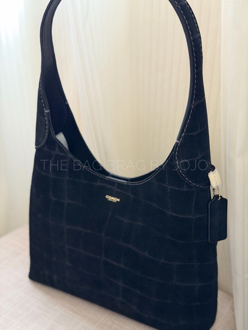 Coach Brooklyn 28 black suede croc (Category: Luxury Bags & Wallets) located in Legazpi City. Submitted by thebagbragbyjojo (Listing ID 1438309941, Image 3). Description: Brand new. From canada. With tag, cc and dust bag. Super pretty brooklyn 28!.
