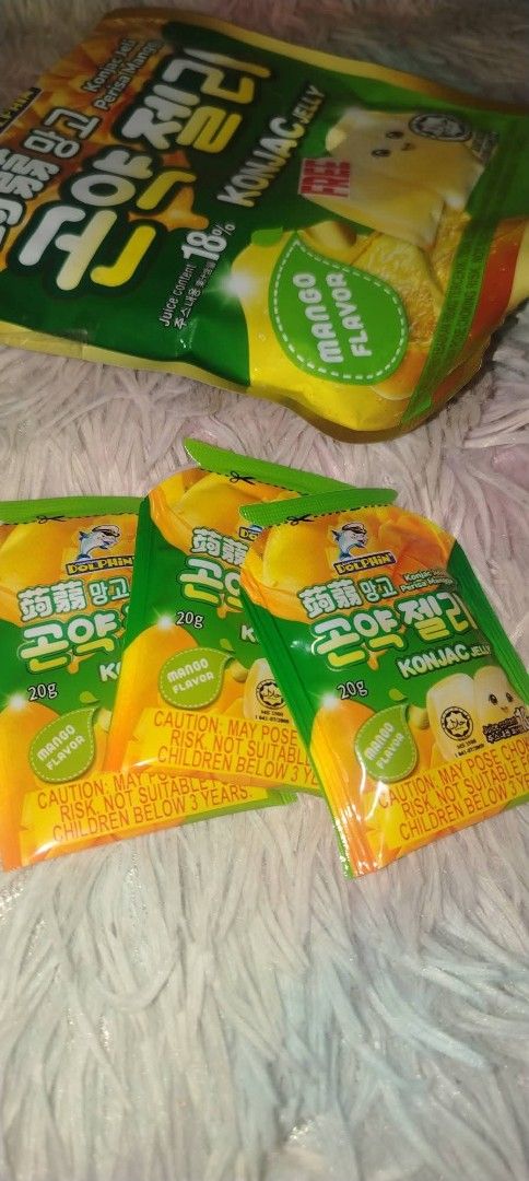 Coleskin Konjac Jelly Mango Flavor (Category: Other Food & Drinks) located in Quezon City. Submitted by moonchayo (Listing ID 1438491674, Image 1). Description: 3 packs for 100 market price: 100 each pack Coleskin Konjac Jelly (Mango Flavor) - Each pack: 20g - Warning: Choking hazard - Not suitable for children below 3 years old.