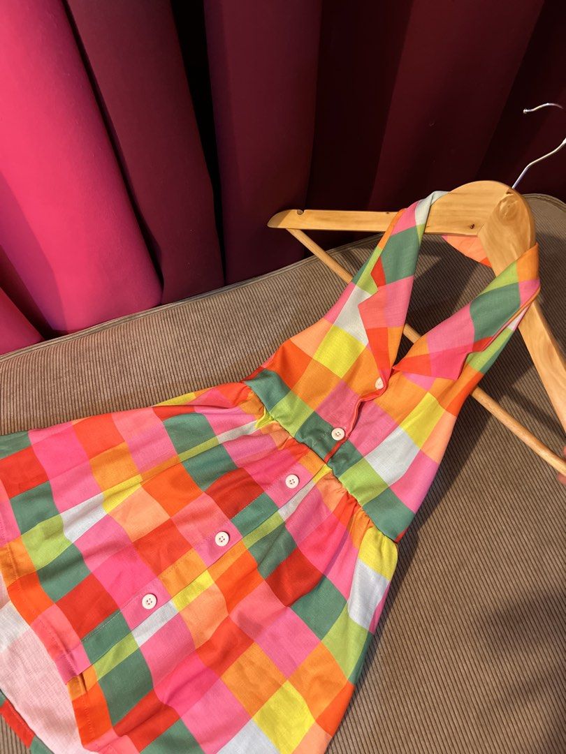 Colorful Plaid Halter Dress (Category: Babies & Kids Fashion) located in Makati City. Submitted by pre-lovely (Listing ID 1438348056, Image 1). Description: "From my closet to yours! 💖🛍️ Preloved clothes looking for a new adventure! 💫 📍2-4yrs old ✨Condition: Good/Excellent ⚠️Note: Please manage expectations; used with love! 💰Mode of payment: Gcash/Bank 🚚Shipping : J&T/ Flash express 🚫 No: Returns, exchanges, or return for flaws. DM for det