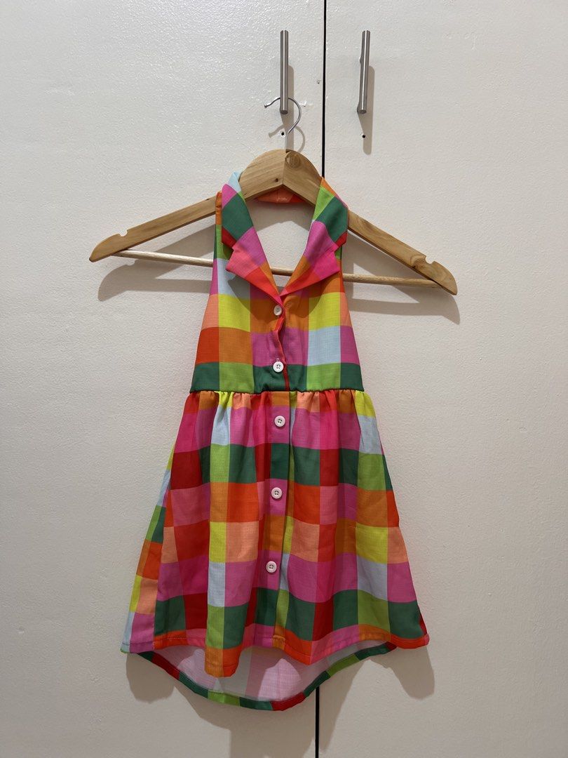 Colorful Plaid Halter Dress (Category: Babies & Kids Fashion) located in Makati City. Submitted by pre-lovely (Listing ID 1438348056, Image 2). Description: "From my closet to yours! 💖🛍️ Preloved clothes looking for a new adventure! 💫 📍2-4yrs old ✨Condition: Good/Excellent ⚠️Note: Please manage expectations; used with love! 💰Mode of payment: Gcash/Bank 🚚Shipping : J&T/ Flash express 🚫 No: Returns, exchanges, or return for flaws. DM for det