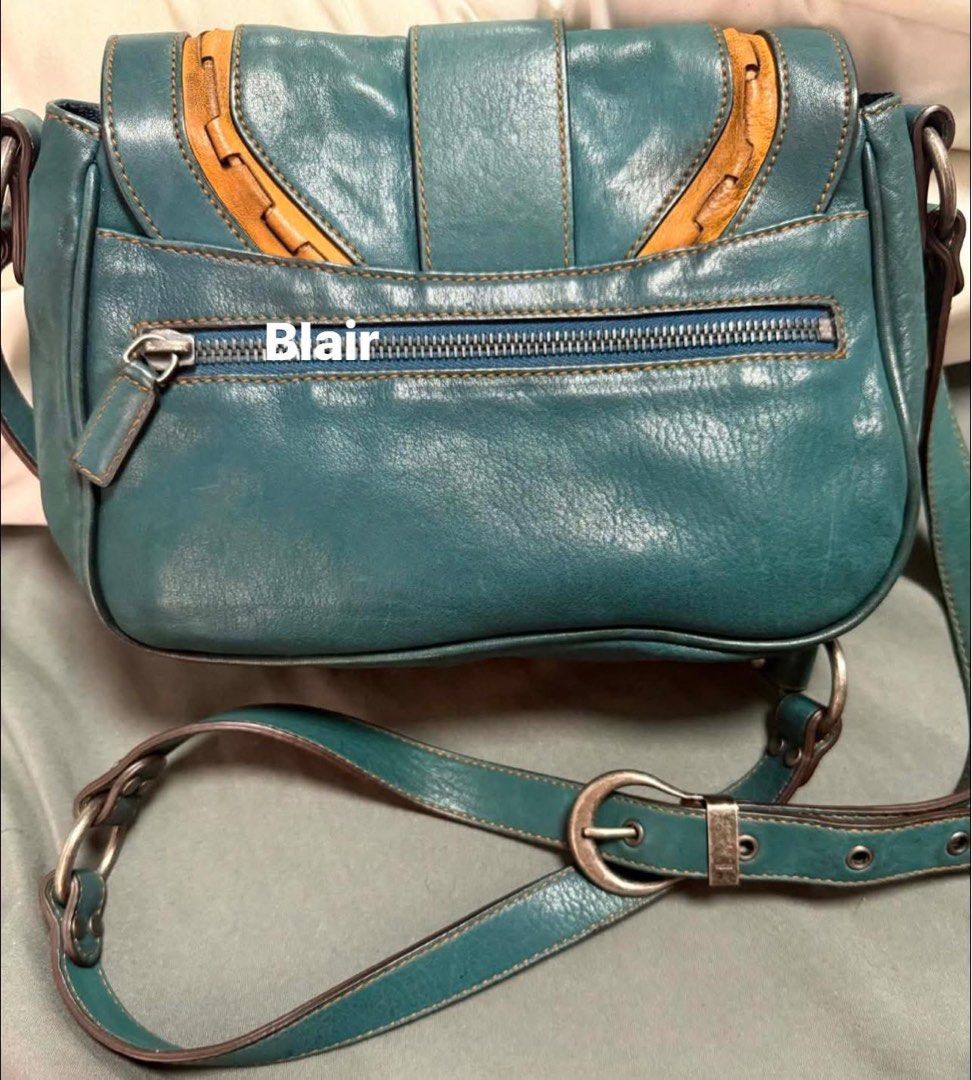 Dior saddle bag vintage (Category: Luxury Bags & Wallets) located in Paranaque City. Submitted by blairclo (Listing ID 1433325250, Image 2). Description: Vintage Christian Dior Gau|cho Saddle Bag (2006 Galliano era) – Authentic (LegitGrails certified) – Rare crossbody style (hard to find vs usual shoulder versions) – Beautiful teal leather with contrast stitching – Complete hardware: signature key, coin & horseshoe clasp – Excellent condition, ba