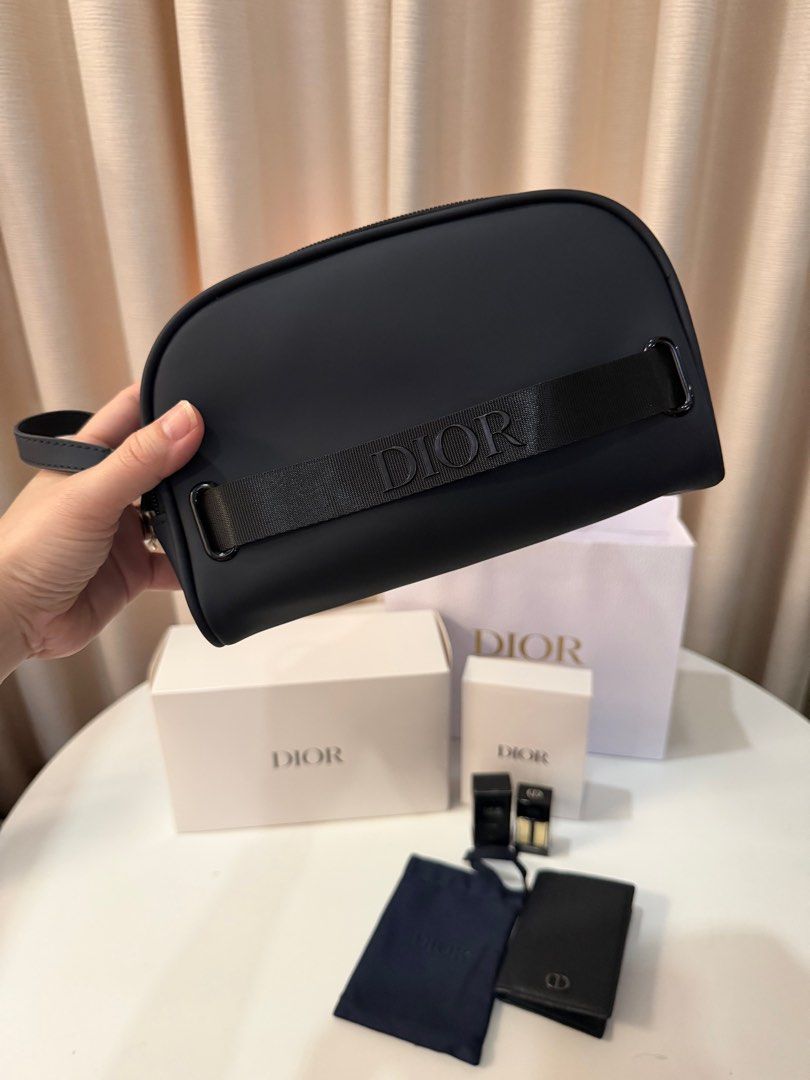 DIOR SET FOR MEN (Category: Luxury Accessories) located in Taguig. Submitted by signature.goods (Listing ID 1438379887, Image 3). Description: Toiletry bag 10ml perfume Dior card holder.