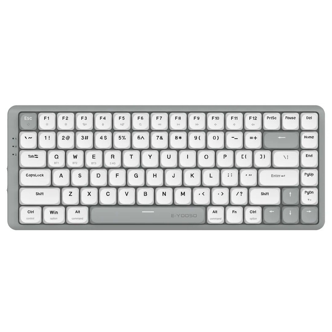 E-YOOSO Z-84 Mechanical Keyboard (Category: Computer Keyboard) located in Antipolo. Submitted by thriftyeph (Listing ID 1438367897, Image 1). Description: E-YOOSO Z-84 Mechanical Keyboard * Compact layout * 3 Modes: Bluetooth, 2.4GHz, Wired * Red Switches * Customizable Lights * Includes: Keycap puller, extra keycaps, USB cable * Win/Mac and 2.4G/BT switch * Used for 5 days only. * RFS: Received same keyboard as gift * Orig price: ₱1,595 * Price 
