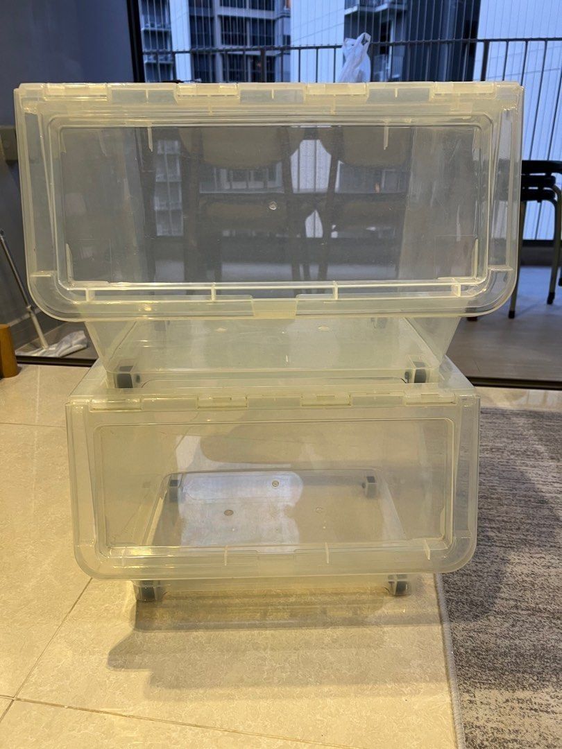 Front Open Stack-able Container Box Transparent456563236065792004