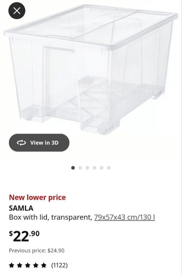 IKEA SAMLA Storage Box - 130L456682367426897922