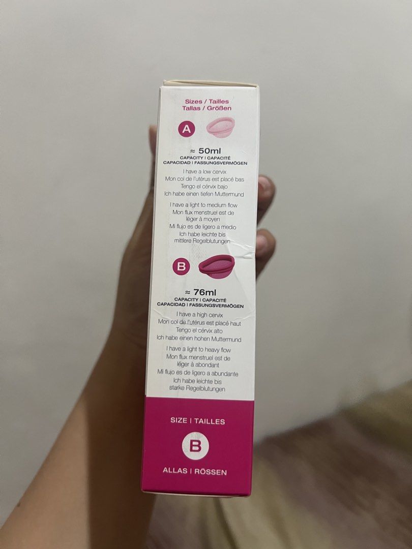 Intimina Ziggy Cup 2 - Size B (Category: Sanitary Hygiene) located in Batangas. Submitted by zo_eee (Listing ID 1438454881, Image 3). Description: - Intimina Ziggy Cup 2, Size B - Flat-fit menstrual cup - Capacity: Approximately 76ml - Reusable alternative to pads and tampons - Easy to use NEGOTIABLE BOUGHT AT MERCURY DRUGS STORE FOR 2400 pesos.