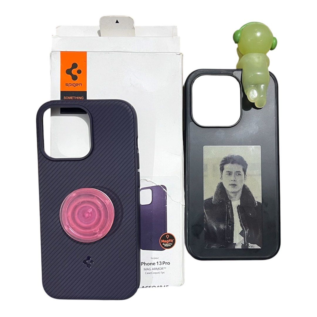 iphone 13 pro case + e-ink phone case for iphone 13/14 pro (Category: Cases & Sleeves) located in Caloocan City. Submitted by minuteburger (Listing ID 1438484469, Image 1). Description: - spigen mag armor case - e-ink case - both are in almost new condition .